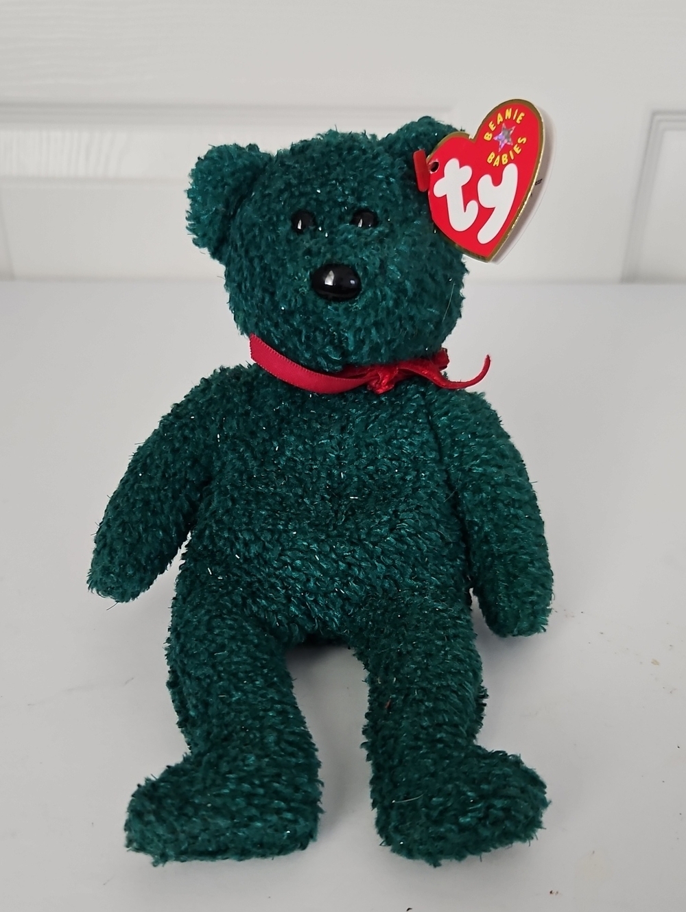 NWOT "2001 Holiday Teddy" Ty Beanie Baby - Rare Tag Error